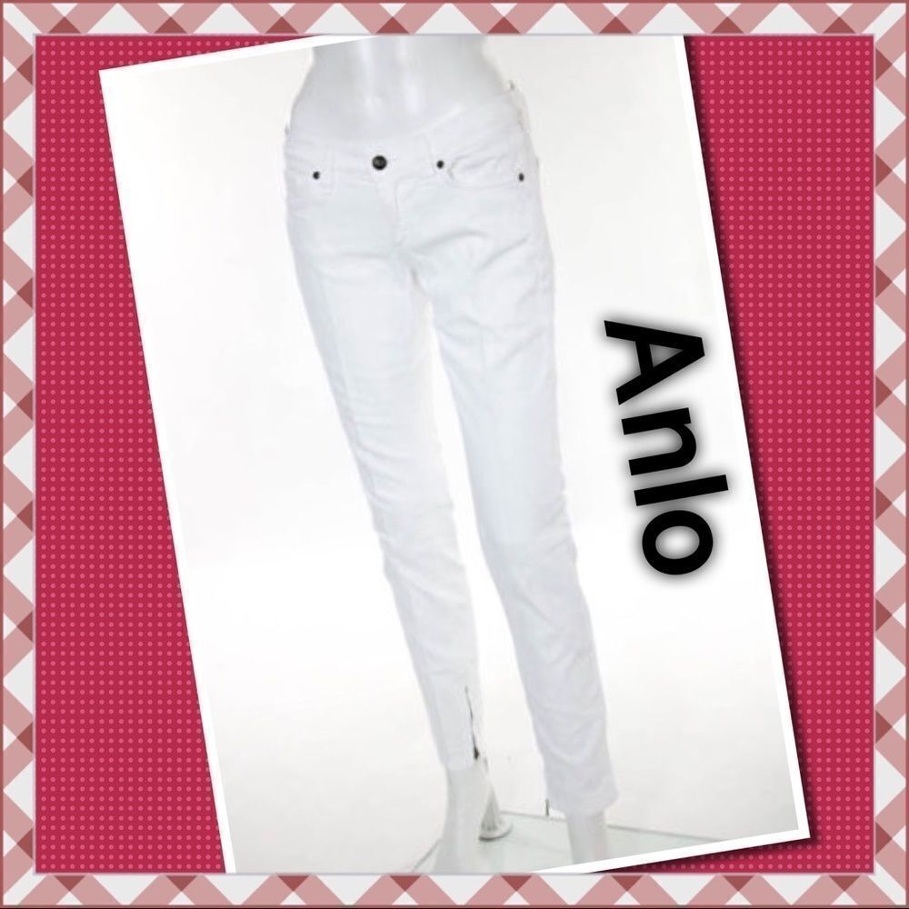 Anlo White Mid Rise Skinny Leg Jeans 31